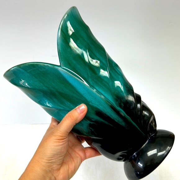 Mid Century Modern BLUE MOUNTAIN POTTERY tall leaf vase - Picture 5 of 11